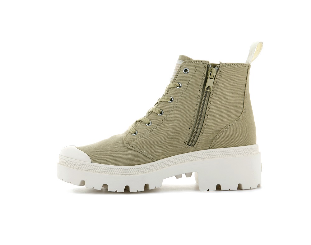 Botas Palladium PALLABASE TWILL Mujer Taupe | Costa Rica-48901